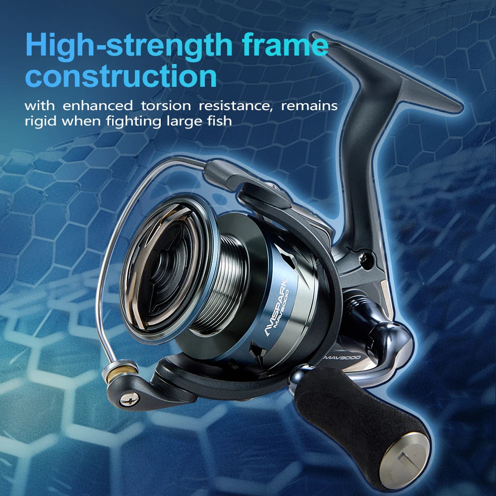 Soloking AVISPARK Spinning Fishing Reel 15KG Max Drag Power 5.2:1 Gear Ratio Ultra-Smooth Spinning Reel for Bass Pike Fishing