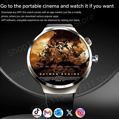 1.98-inch Amoled large Screen Smartwatch Android 13.0 Smart Watch Men With 210° Rotating Camera GPS Position WIFI Sim Card Slot