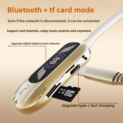 Wireless Magnetic Sport Neckband Bluetooth 5.4 Neck-hanging TWS Headphones Music Earphones With Mic Stereo For All Smartphones
