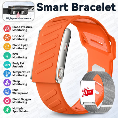 2026New Sport Fitness Tracker Smart Band Blood Oxygen Pressure Uric Acid Blood Lipid ECG Waterproof Smart Bracelet For Men Women