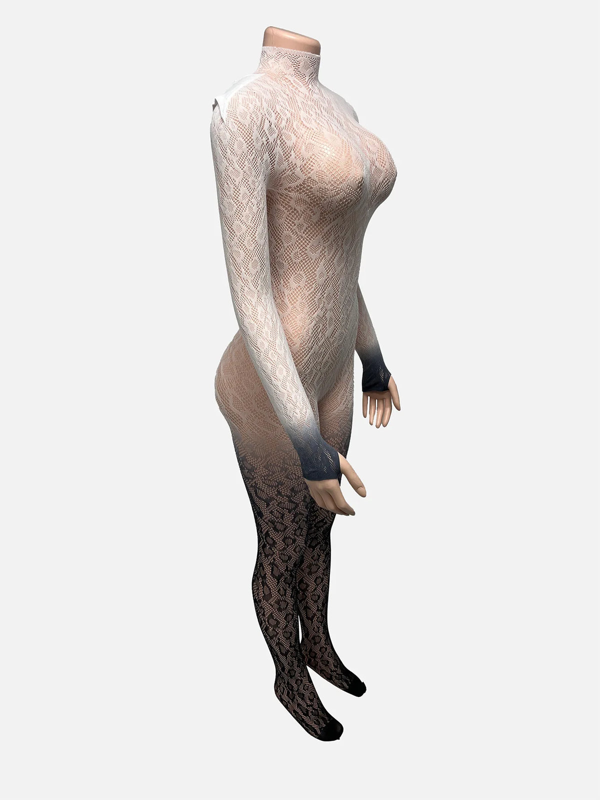 FAGADOER Sexy Lace Hollow-out Patchwork Bodycon for Jumpsuits Woman Gradient See Through Rompers Female Party Clubwear Overalls