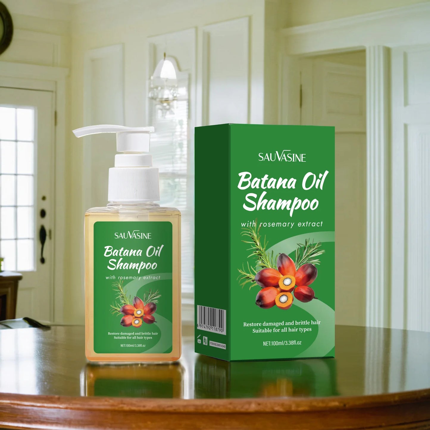 100ML Batana Oil Shampoo for Soothing Scalp Intense Repair Batana Nourishing Shampoo with Rosemary Extract for All Hair Types