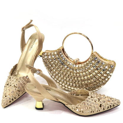 Venus Chan New Arrival Italian Design Nigerian Fashion Party Wedding Shoes and Bag Set Decorated With Flower in Blue Color