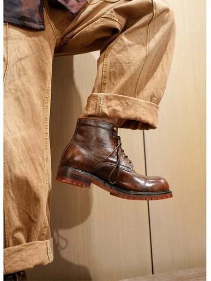 Genuine Leather Men Boots Plus Size Style Boots Soft Leather Ankle Shoes