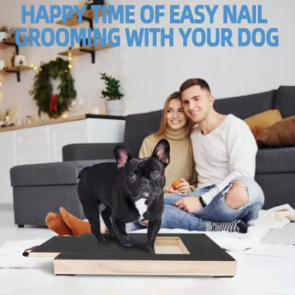 Wooden Pet Scratching Board with Built-in Treat Box Dog Nail Trim Pad Pull-Out Nail Scratch Board Toy Sandpaper Board Scratcher