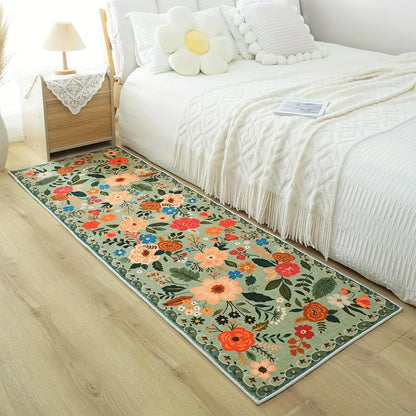 VIKAMA  Garden Flower Carpet, Anti-Slip Mat, Living Room Headboard Carpet, Hall Carpet, Kitchen Carpet, Home Decorations
