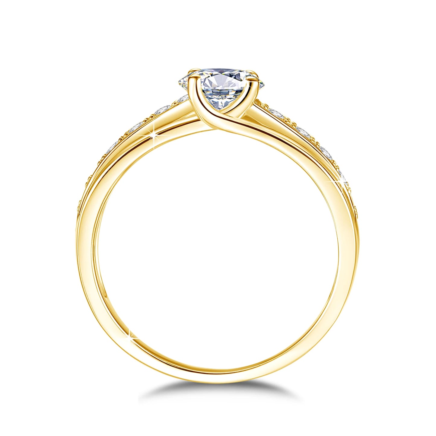 Luxury 1 Carat Moissanite Ring For Women Solid 925 Silver Rhodium Plated Luxury Wedding Jewelry With Certificate Gift Female Hot
