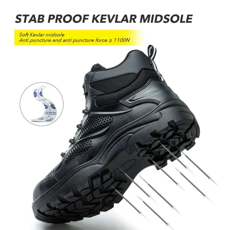 Motorcycle Riding Boots Anti-smash and Anti-puncture Work Protective Shoes Safety Shoes Steel-toe Labor Protection Shoes