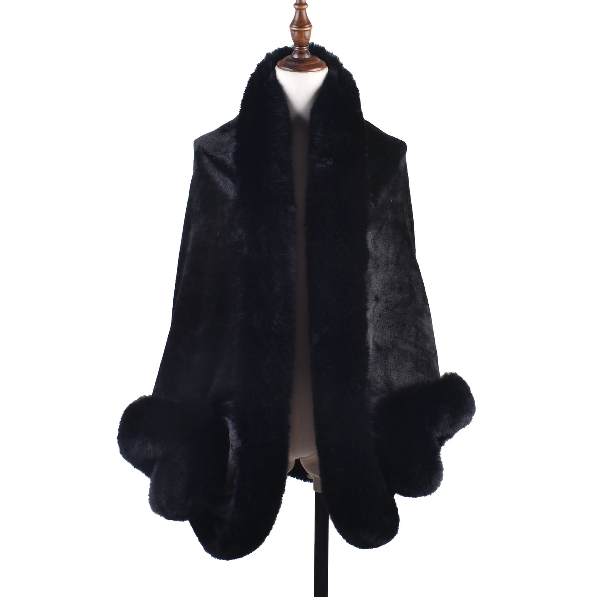 Winter New Fashion Warm Sleeve Plush Cape Cape Large Loose Bat Sleeve Plush Coat Cardigan Women