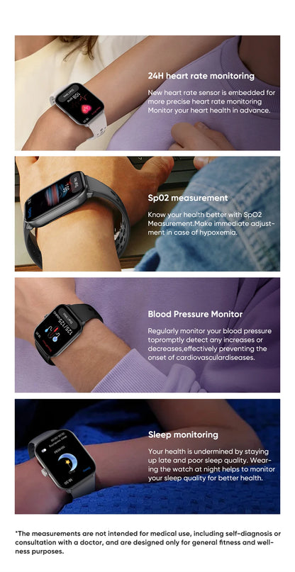 New Watch 5 Sports Smart Watch Men Women 2.01" AMOLED Screen Fitness Tracker Heart Rate ECG Waterproof GPS Track Call Smartwatch