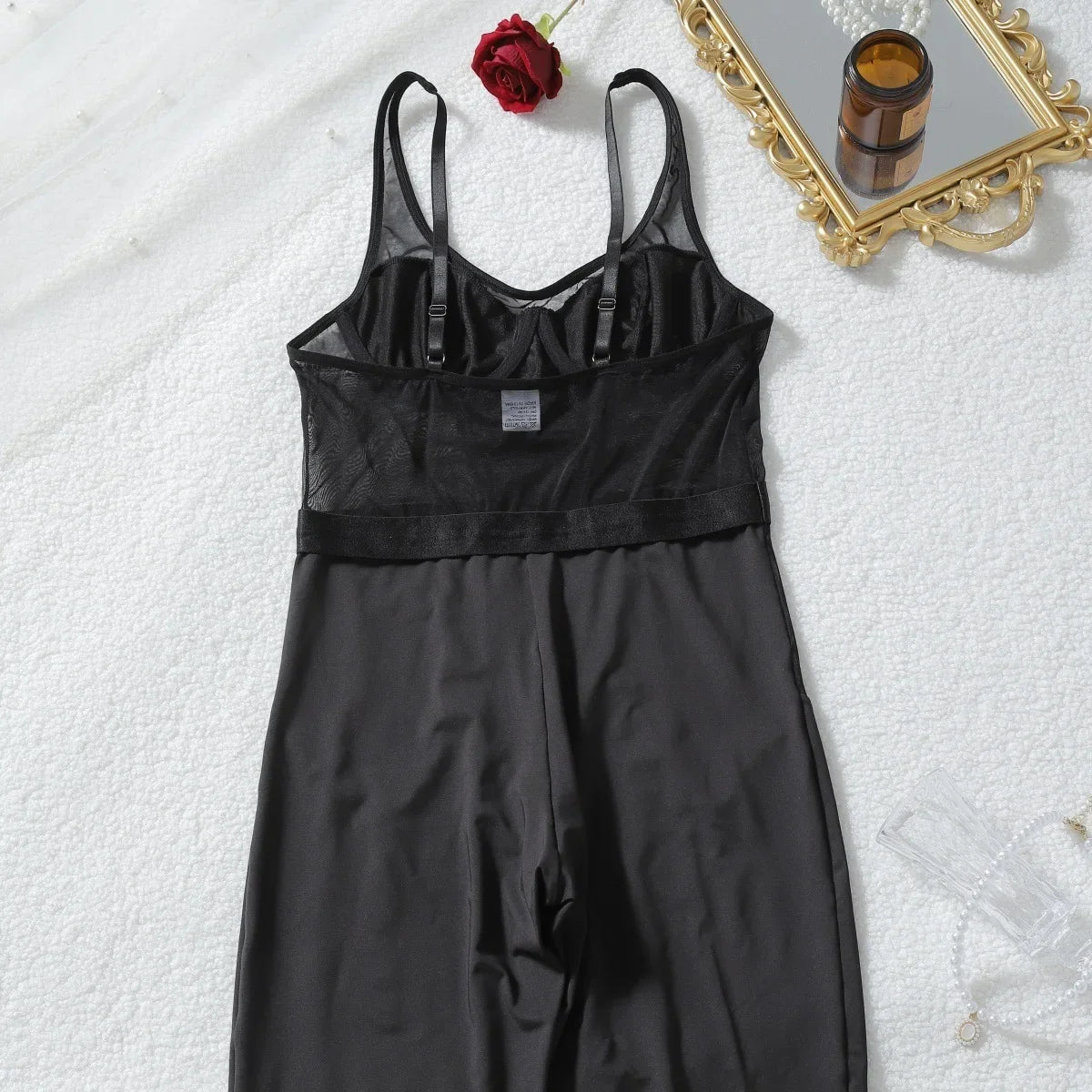 Cougar Lingeries Femme Ultra Hot Sexy Intimate Patchwork Jumpsuit Slim Sheer Mesh Onepiece Dance Clubwear Spicy Girls' Outfits