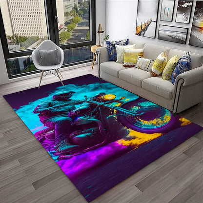 Off Road Motorcycle Racing Moto Carpet Rug for Home Living Room Bedroom Sofa Doormat Decor,Kid Play Area Rug Non-slip Floor Mat