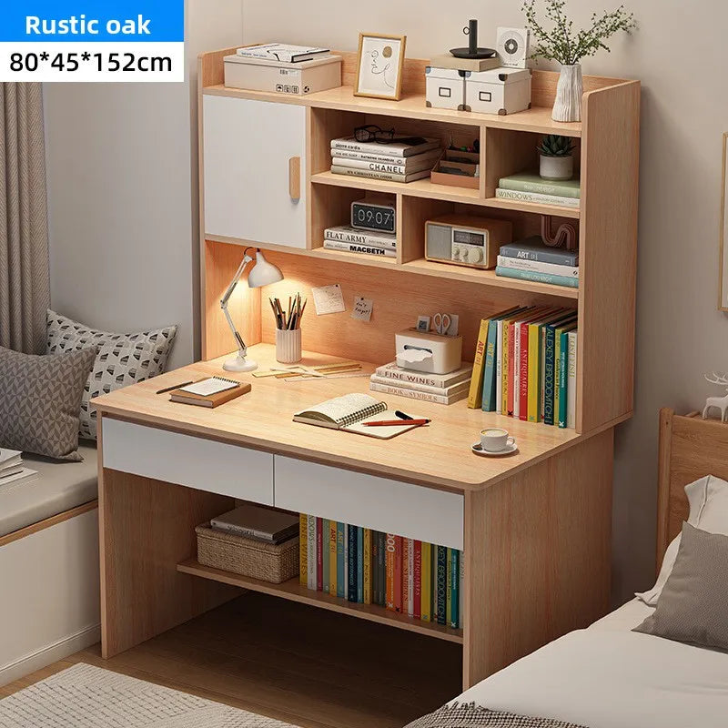 Aesthetic Desk Home Modern Simple Bookshelf Integrated Student Bedroom Learning To Write With Drawing Desk Office Computer Desk