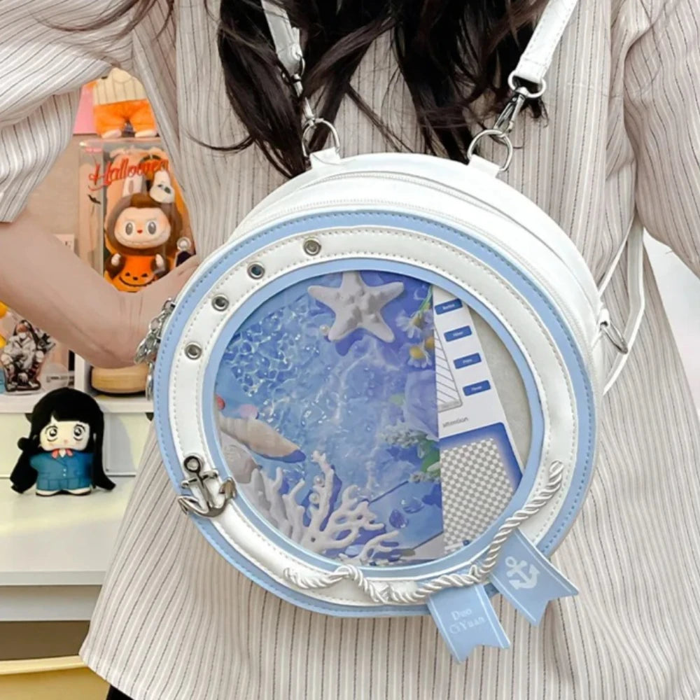 2026 New Sweet Y2k Aesthetic Shoulder Bags Women Kawaii Fashion Casual Backpacks Trendy transparent Travel Crossbody Ita Bags