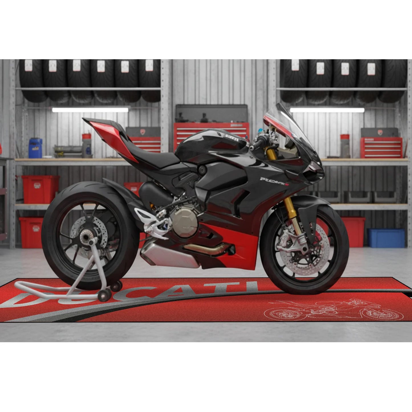 For DUCATI Garage mat motorcycle carpet racing cool motorcycle display motorcycle area carpet anti slip floor decoration carpet