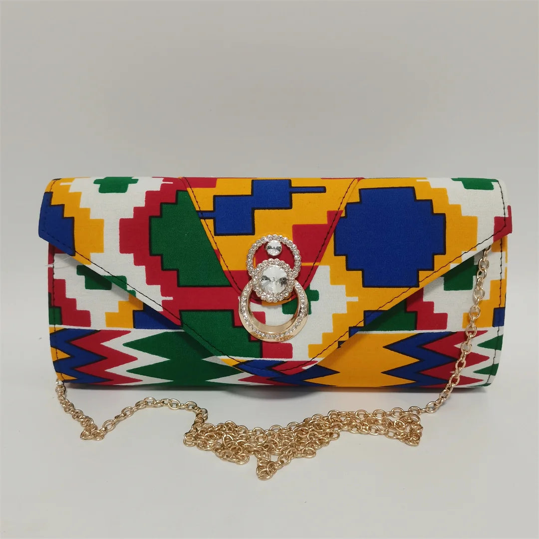 Fashion African Women Wedding Party Wax Shoes and Bag to Match Nigeria Ankara Style Print Shoes Bag Set F1110-1