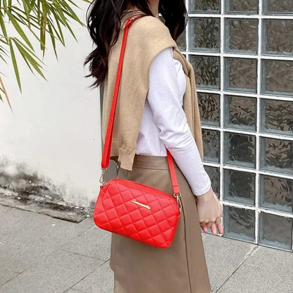 2025 New Small Messenger Bag For Women Trend Lingge Embroidery Camera Female Shoulder Bag Fashion Chain Ladies Crossbody Bags