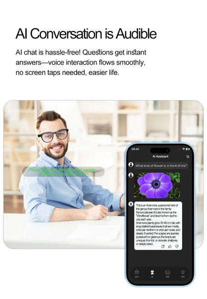2026 New AI Smart Glasses 8MP Camera 1080P Video Shooting Real-time Translation SI BT Call Music Play Voice Recording Sunglasses