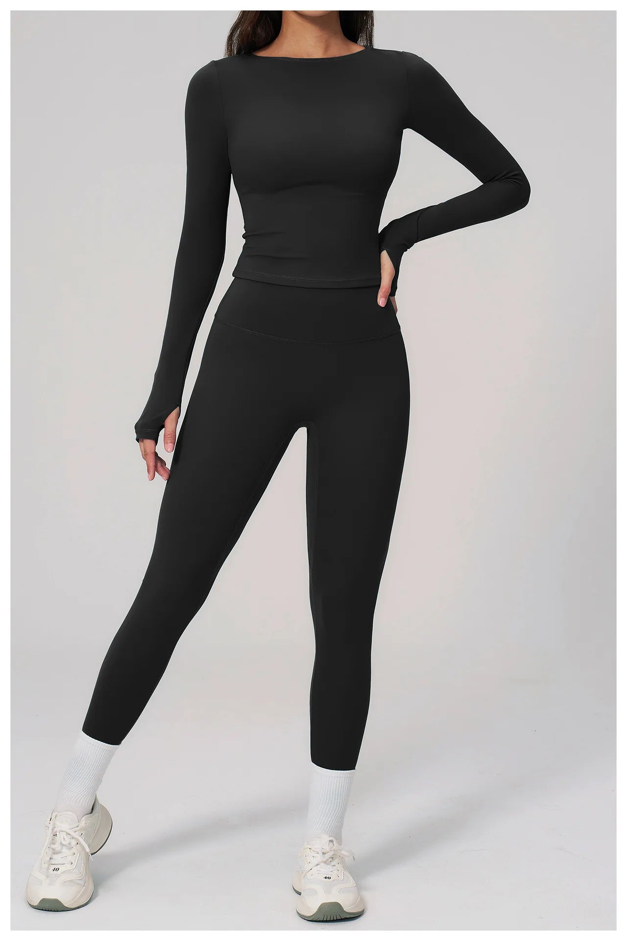 Yoga Set 2PCS Women Tracksuit Sportswear Workout Clothes Athletic Wear Gym Clothing Legging Fitness Top Long Sleeve Sports Suits
