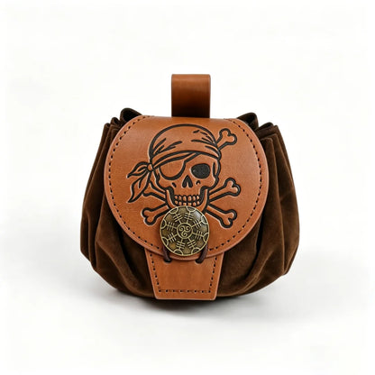 Medieval Viking Money Pouch Bag Cosplay Hangable Belt Waist Bag Unisex Leather Drawstring Bag Coin Purse Party Accessories Prop