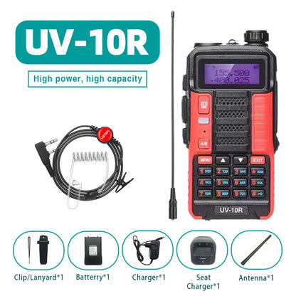 Baofeng UV-10R High Power Walkie Talkie 999CH FM Radio Flashlight VOX Portable Outdoor Hunting Construction Two Way Radio