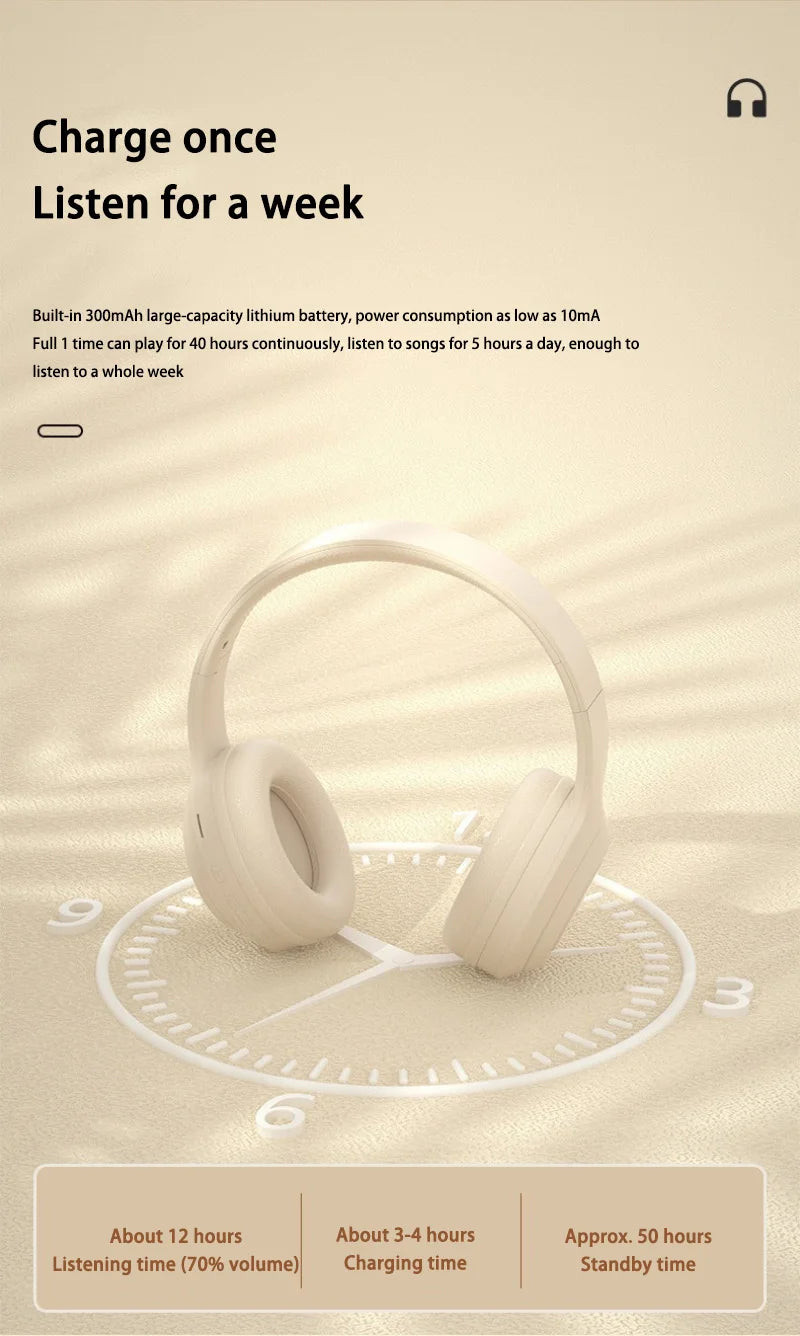 Lenovo Bluetooth 5.3 Earphones Over-ear Foldable Computer Wireless Headphones Gaming Headset 360° Stereo Sound Headset Original