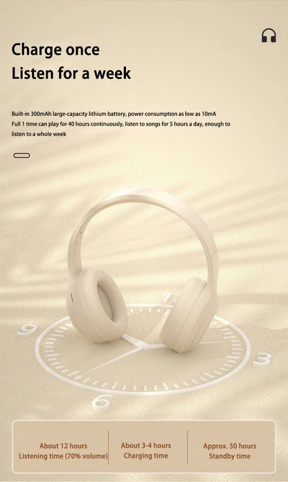 Lenovo Bluetooth 5.3 Earphones Over-ear Foldable Computer Wireless Headphones Gaming Headset 360° Stereo Sound Headset Original