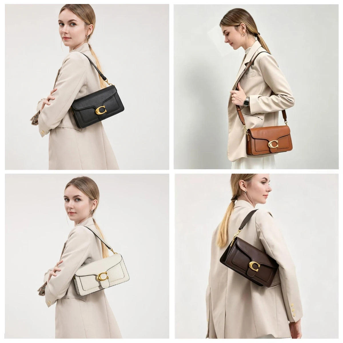 26 New Niche Bag Women's Premium Texture Solid Color Simple and Versatile Small Square & Commuter Multi-Compartment Shoulder Bag