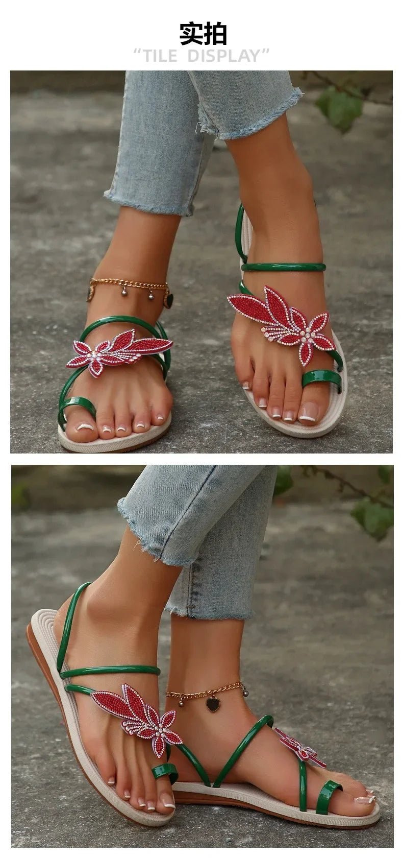 Glitter Slippers Women Summer Sandals 2025 Fashion Bling Female Butterfly Flops Beach Diamond Flat Shoes Outdoor Slides Sandals