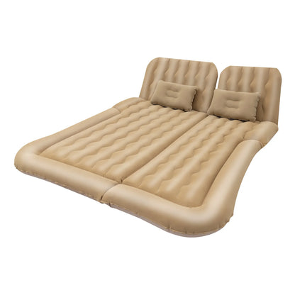 Universal Foldable Inflatable Bed Portable Inflatable Mattress Set Car Back Seat Sleeping Flocking Air Bed Cushion w/Pump+Pillow