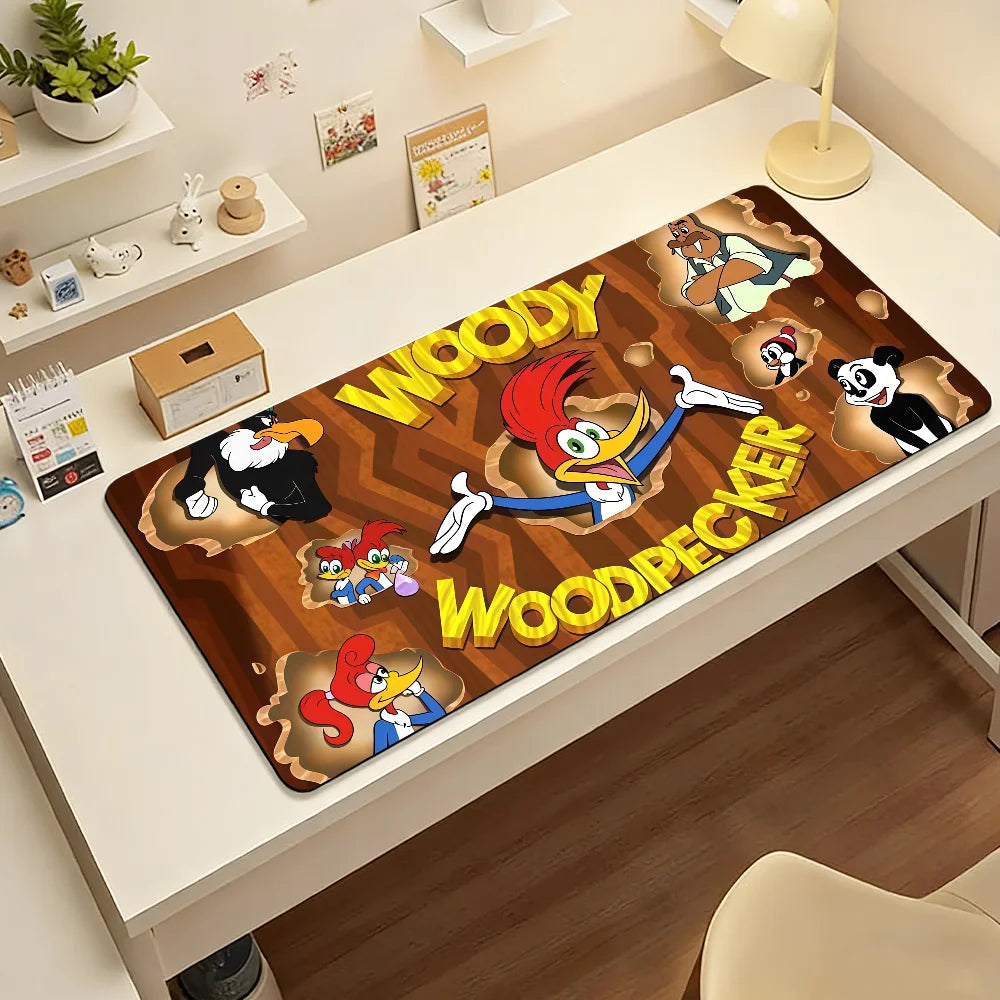 The W-Woody W-Woodpecker  Mouse Pad Non-slip Rubber Computer Mat Gamer Balance Decoracion Deskmat Laptop Office Large