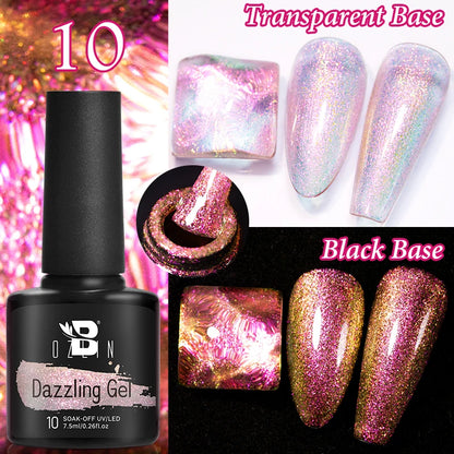 AWStorG 7.5ml Starlit Chameleon Cat Magnetic Gel Nail Polish Double Colors Semi Permanent UV Gel Varnish Need Black Base