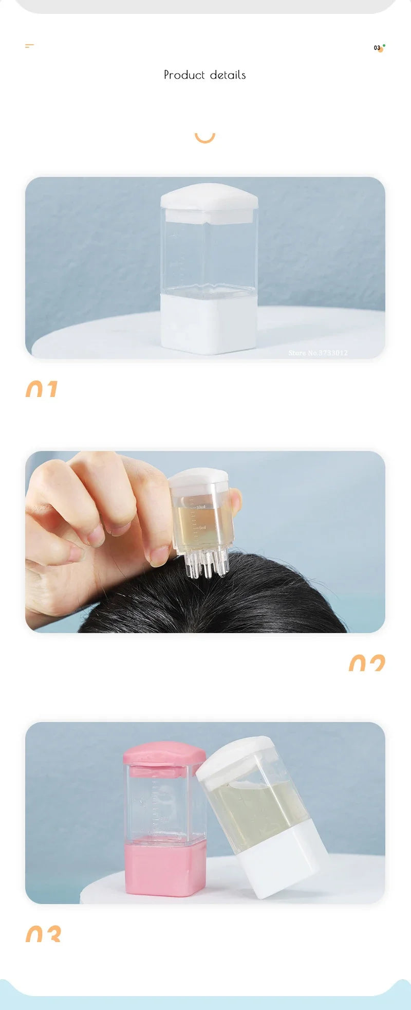 Scalp Applicator Liquid Comb Hair Roots Massage Comb For Hair Growth Serum Oil Nourish Liquid Guiding Anti Hair Loss Scalp Care