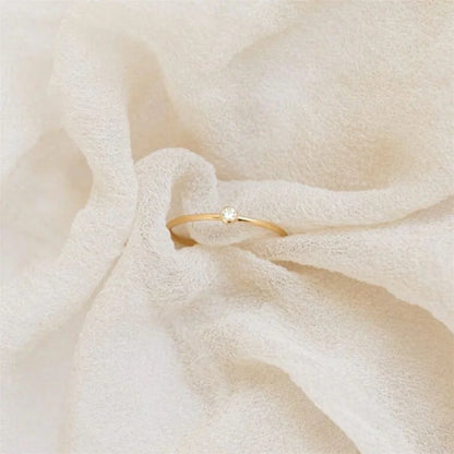 SUNIBI Stainless Steel Birthstone Ring for Woman Gold Color Simple Style Ring Festival Party Fashion Jewelry Dropshipping