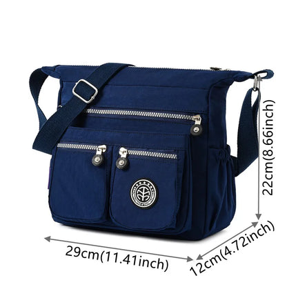 Women Nylon Shoulder Bags Female Solid Zipper Luxury Female Handag Designer Messenger Bags Summer Beach Crossbody Bag Sac A Main