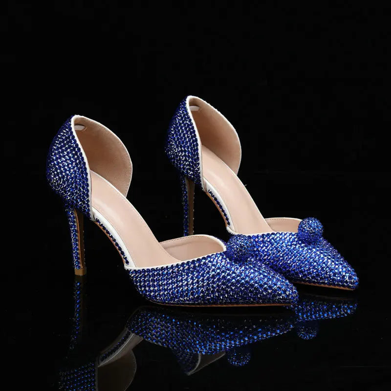 Ins Fashion Runway Show Luxury High Heel Color Hot Diamond Gradient Women'S Shoes Sandal Blingbling Wedding Shoes Dinner Pumps