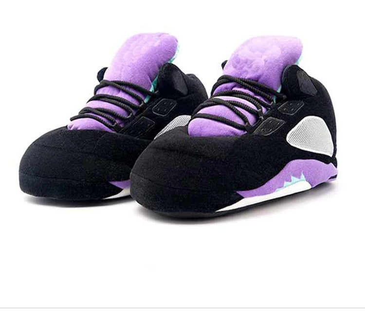 Winter fluffy home slippers Popular on Instagram Soft Non-slip thick sole living room shoes funny High-top warm shoes，men women