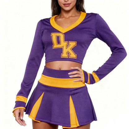 New Women Cheerleader Cosplay Costume Purple Crop Pleated Skirt Megan Fox Jennifer’s Body Uniform Halloween Party Stage Outfit