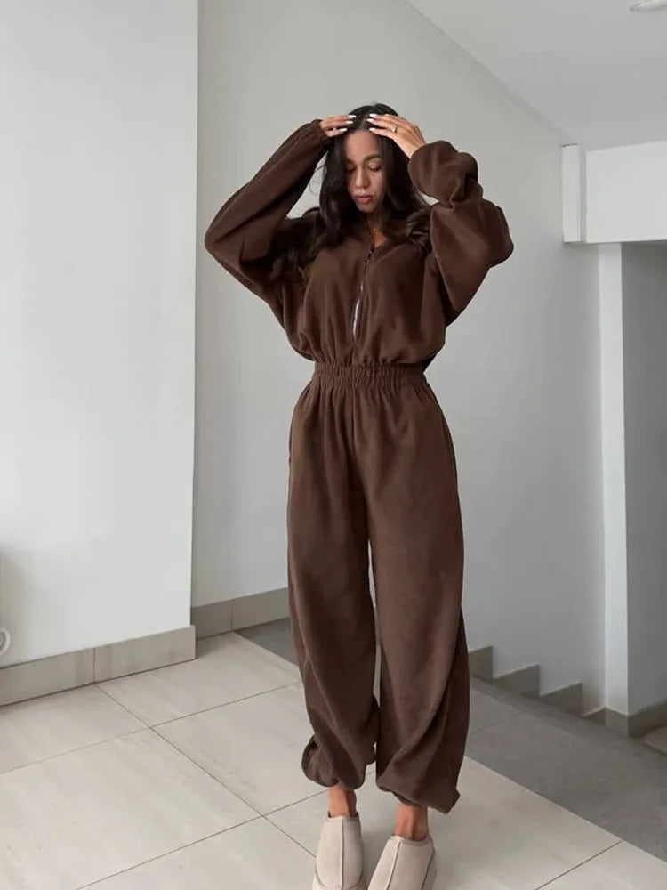 Sports and Leisure Contrast Color Jumpsuit Fashion Trend Street Jumpsuit Women’s Suit New Women Clothing