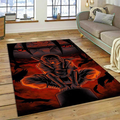 Cartoon 3D I-Itachi Japan Anime Carpet Rug for Living Room Bedroom Home Sofa Decoration,Kids Play Area Rug Non-slip Floor Mat