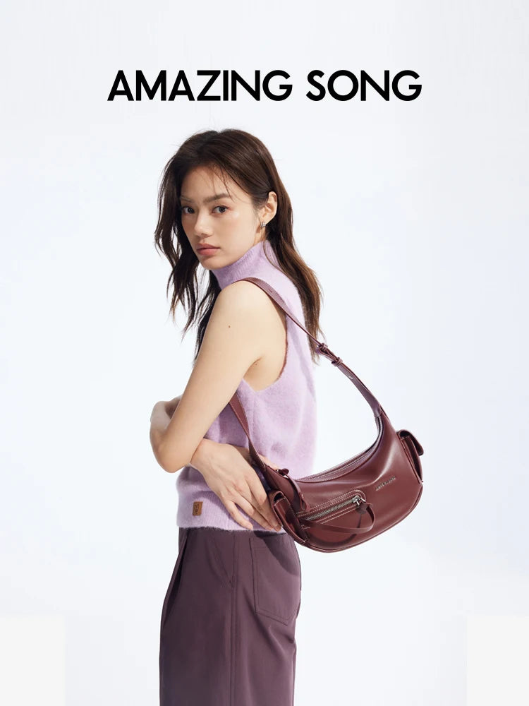 Amazing Song Liqueur Crescent Bag Small Upgraded Large Autumn Style Crossbody Women's Bag Trendy Portable