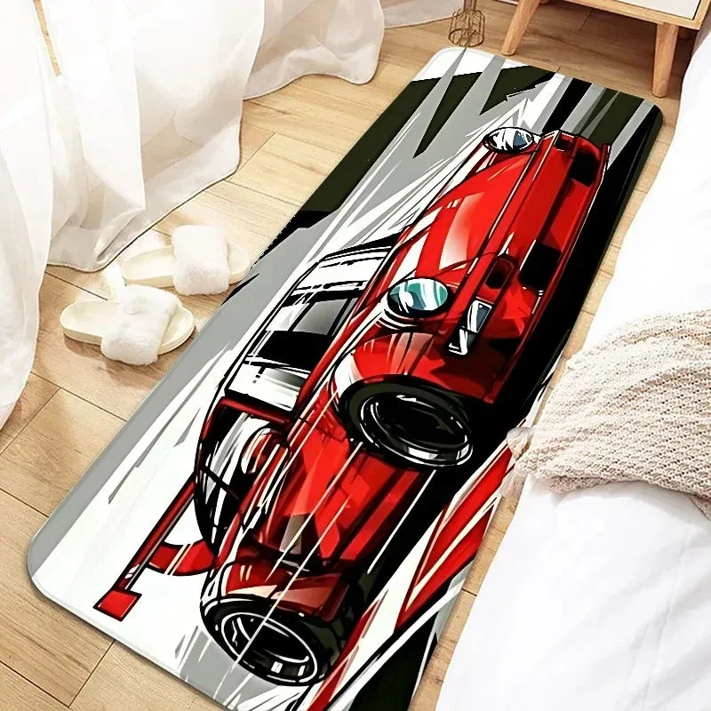 Window Blankets Corridor Aisle Floor Mats Cool Racing Carpet Non-Slip Soft Bedroom Bedside Rugs Home for Bedroom DecorationRugs
