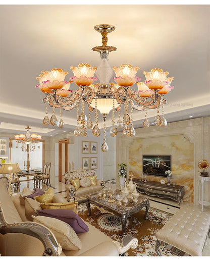 New Bedroom Chandelier  European Luxurious Atmospheric Lighting Fixture Home Living Room Dining Room Light Luxury Crystal Lamps