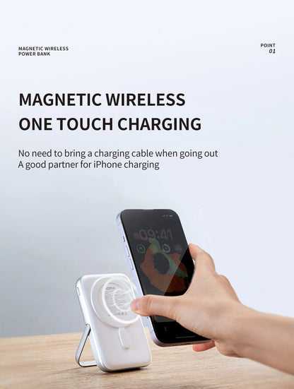 IDMIX Power Bank Magnetic Wireless Charging 10000mAh Portable with Bracket Power Bank for iPhone 12 13 14 15 and Android Phone