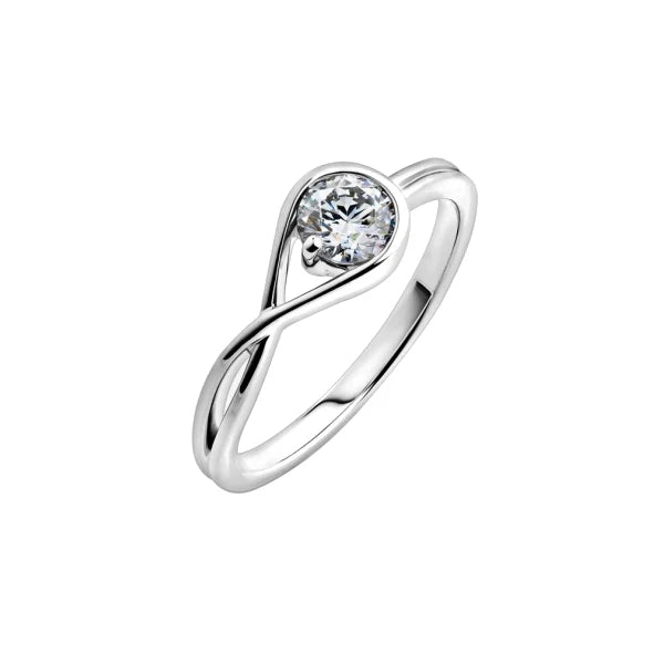 New 925 Sterling Silver Rings Stackable Infinite Silver shining Zircon Ring For Women Wedding Anniversary Birthday Jewelry Gift
