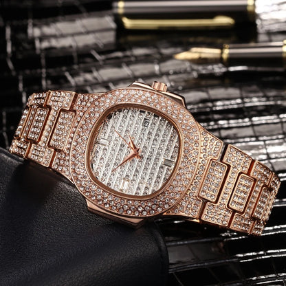 New Luxury Diamond Watch Men Iced Out Watches Calendar Waterproof Quartz Wristwatches Male Clock Relogio Masculino Drop Shipping