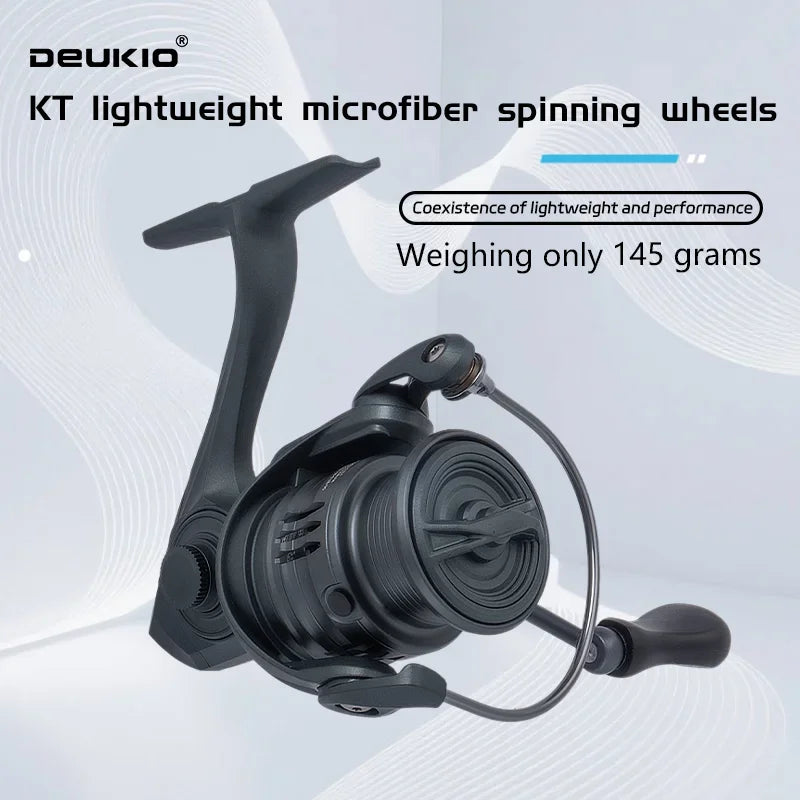 DEUKIO Lightweight Spinning Reel Fishing Reel Gear Ratio 5.2:1 Powerful Spinning Fishing Reels for Freshwater Saltwater