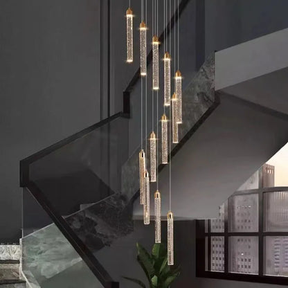 Modern Ceiling Chandelier Luxury Staircase Crystal Chandeliers Duplex Attic Villa Living Room Pendant Lights Home Decor Lighting