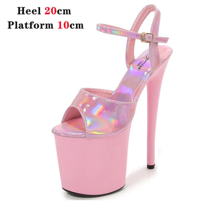 Platform Shoes for Women 2023 Designer Luxury Strip Pole Dance Heels Dance Shoes Red Pink Sandals Women Summer Elegant 20cm High