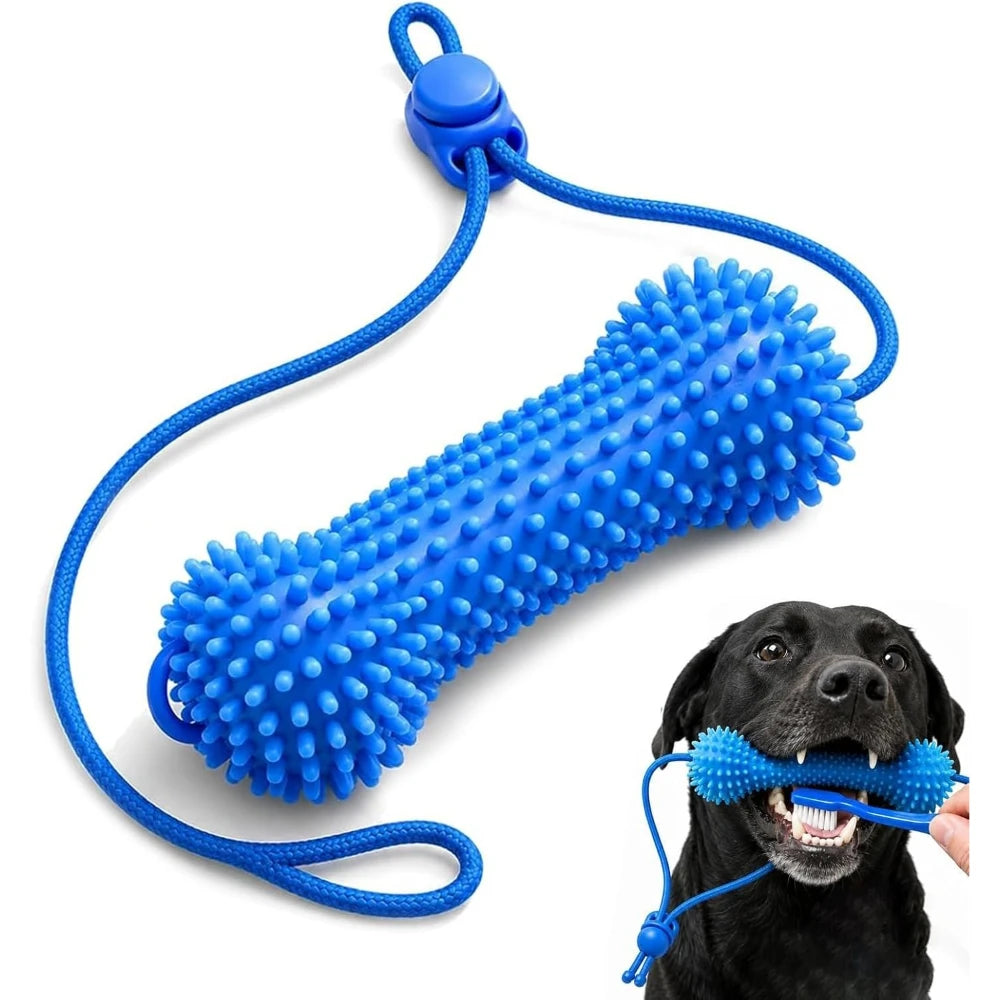 Dual-Action Canine Dental Prop, Dog Dental Chew Toy for Teeth Cleaning Brushing, Reusable Dental Chews for Dogs